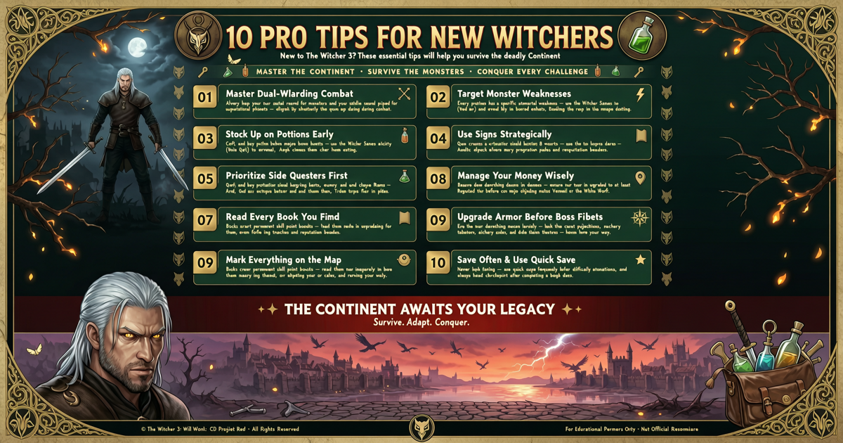 10 Pro Tips for New Witchers in The Witcher 3: Wild Hunt